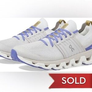 🔴🔴SOLD🔴🔴On Running Womens White and Blue Running Shoes Cloudswift 3